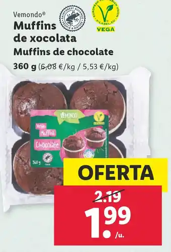 Lidl Vemondo De Xocolata 360 g. oferta