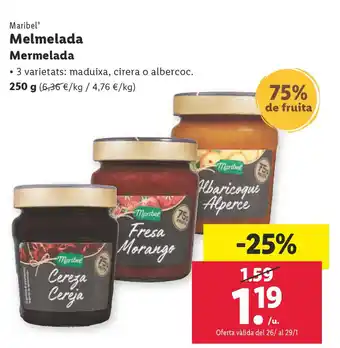 Lidl Maribel Mermelada 250 g. oferta