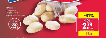 Lidl Patata 3 kg. oferta