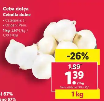 Lidl Ceba Dolça Cebolla Dulce 1 kg. oferta