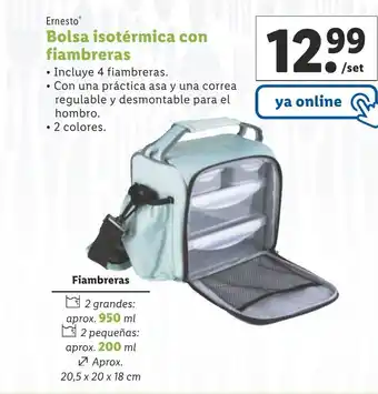Lidl Ernesto Bolsa Isotérmica Con Fiambresas oferta