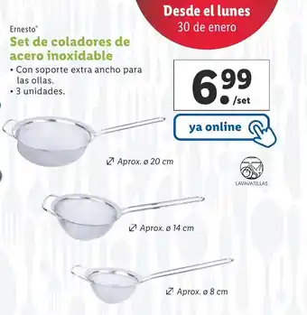 Lidl Set De Coladores De Acero Inoxidable oferta