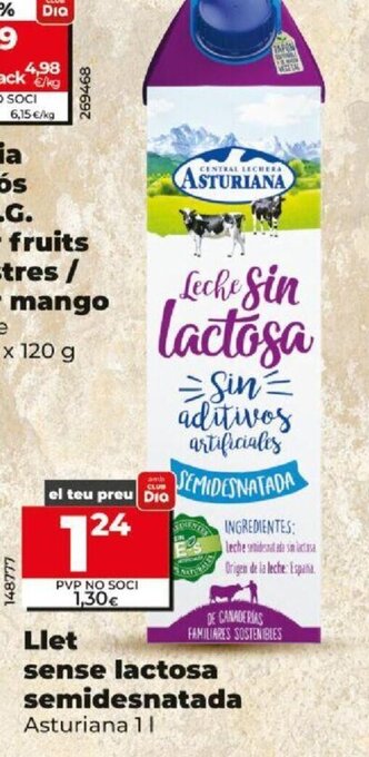 Dia Llet Sense Lactosa Semidesnatada oferta