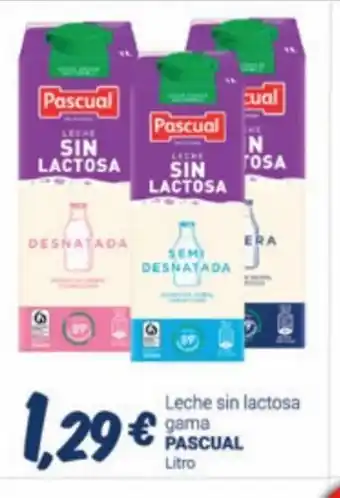 Supermercados Plaza Leche Sin Lactosa Gama Pascual oferta