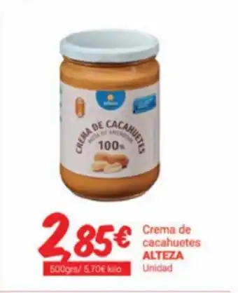 Supermercados Plaza Crema de Cacahuetes Alteza oferta