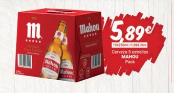 Supermercados Plaza Cerveza 5 Estrellas Mahou oferta