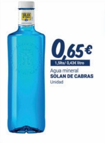 Supermercados Plaza Agua Mineral Solan De Cabras oferta