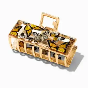 Claire's Butterfly rectangle gold hair claw oferta