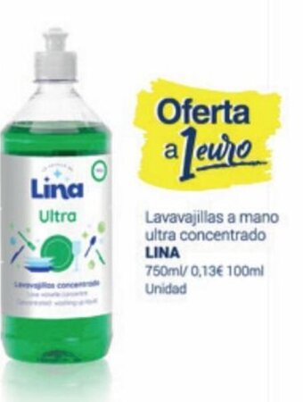 Supermercados Plaza Lavavajillas a Mano Ultra Concentrado Lina oferta