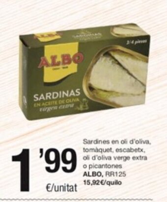 SPAR Fragadis Sardines en Oli D'Oliva, Tomáquet, Escabetx, Oli D'Oliva Verge Extra o Picantones Albo oferta
