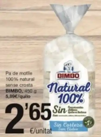 SPAR Fragadis Pa de Motlle 100% Natural Sense Crosta Bimbo 450 g. oferta