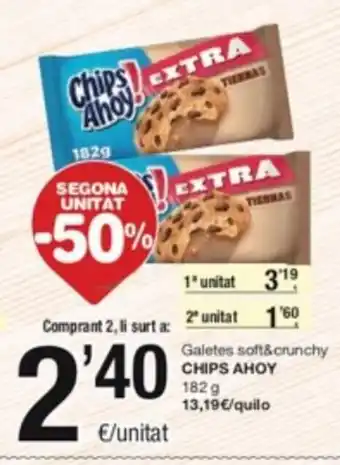 SPAR Fragadis Galetes Soft& Crunchy Chips Ahoy oferta