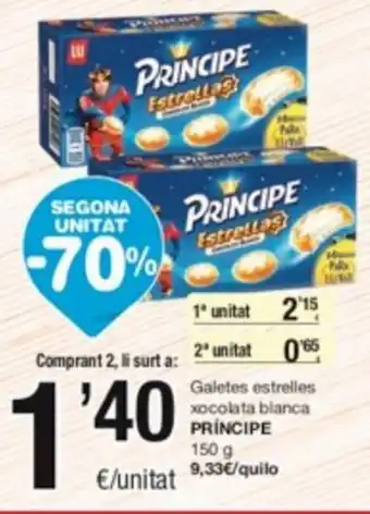 SPAR Fragadis Galetes Estrelles Xocolata Blanca Príncipe oferta