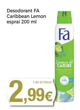 Keisy Desodorant FA caribbean Lemon Esprai 200ml oferta
