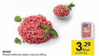 Eroski Eroski picada mixta de cerdo y vacuno, 400 g oferta