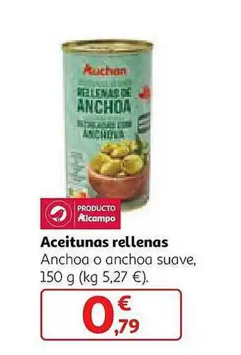 Alcampo Aceitunas rellenas anchoa o anchoa suave oferta