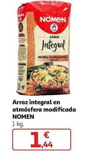 Alcampo Arroz integral en atmósfera modificada nomen oferta