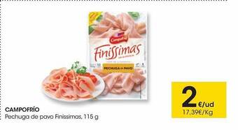 Eroski Campofrío pechuga de pavo finissimas, 115 g oferta