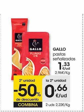 Eroski Gallo pastas señalizadas oferta