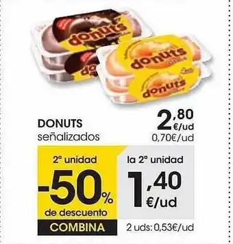 Eroski Donuts señalizados oferta