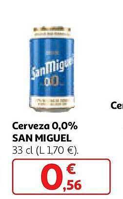 Alcampo Cerveza 0,0% san miguel oferta