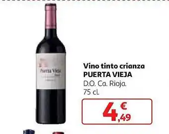 Alcampo Vino tinto crianza puerta vieja d.o. ca rioja. oferta
