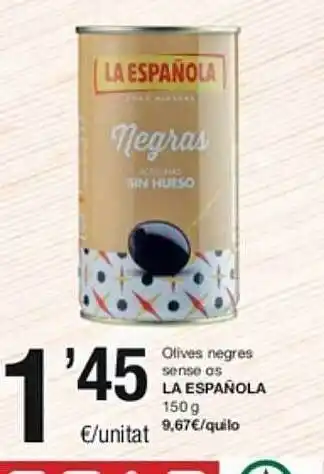 SPAR Fragadis Olives negres sense os la española oferta