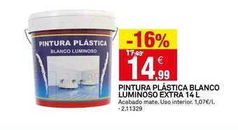 Bricoking Pintura plástica blanco luminoso extra 14l oferta