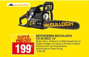 Bricoking Motosierra mcculloch cs 35 35cc 14 oferta