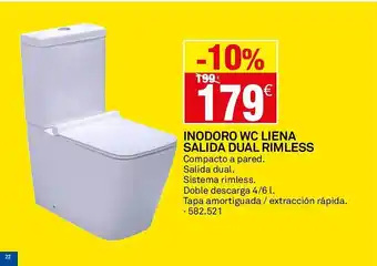 Bricoking Inodoro wc liena salida dual rimbless oferta