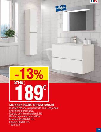 Bricoking Mueble baño urano 80cm oferta