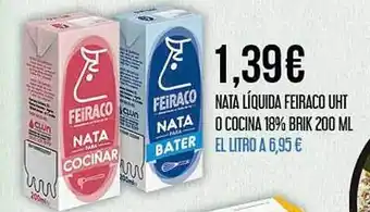 Claudio Nata líquida feiraco uht o cocina 18% brik 200 ml oferta