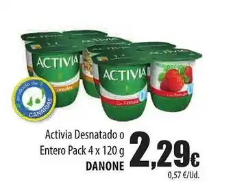 Spar Tenerife Activia desnatado o entero danone oferta