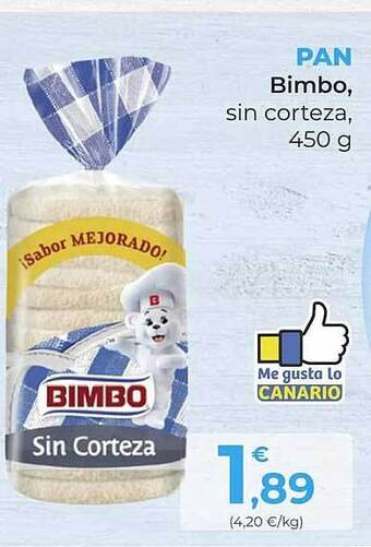SPAR Gran Canaria Pan bimbo sin corteza oferta