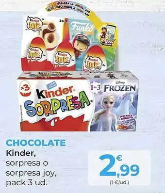 SPAR Gran Canaria Chocolate kinder sorpresa o sorpresa joy oferta