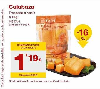 AhorraMas Calabaza troceada al vacio oferta