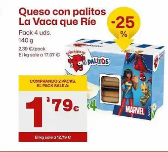 AhorraMas Queso con palitos la vaca que ríe pack 4 oferta