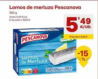 AhorraMas Lomos de merluza pescanova oferta