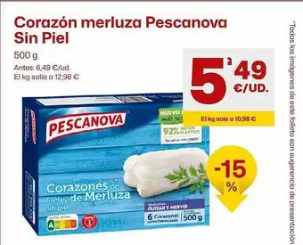 AhorraMas Corazón merluza pescanova sin piel oferta