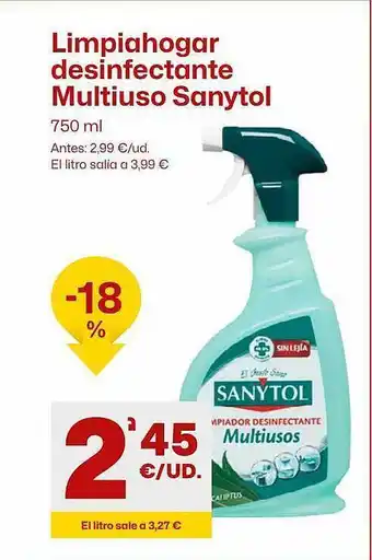 AhorraMas Limpiahogar desinfectante multiuso sanytol oferta