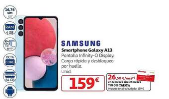 Alcampo Samsung smartphone galaxy a13 oferta
