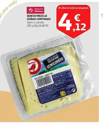 Alcampo Queso mezcla cuñas cortadas oferta
