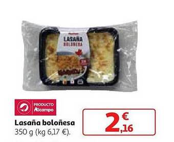 Alcampo Lasaña boloñesa oferta