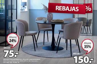 JYSK Mesa de comedor ringsted + silla de comedor risskov oferta