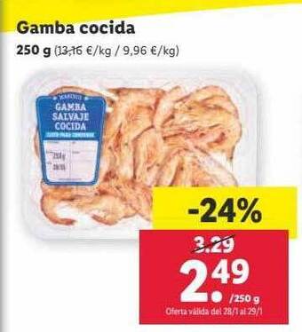 Lidl Gamba cocida oferta