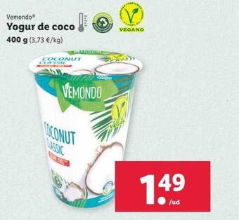 Lidl Vemondo yogur de coco oferta