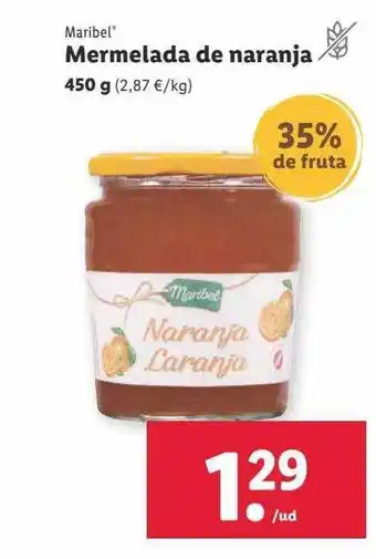 Lidl Maribel mermelada de naranja oferta