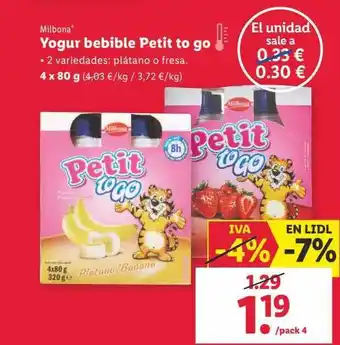 Lidl Milbona yogurt bebible petit to go oferta