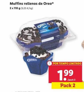 Lidl Muffins rellenos de oreo oferta