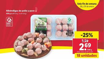 Lidl Albóndigas de pollo y pavo oferta